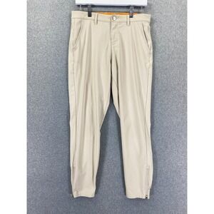 Macade Golf Pants Mens 30x27 Beige Slim Fit Jogger Performance Chino Zip Ankle